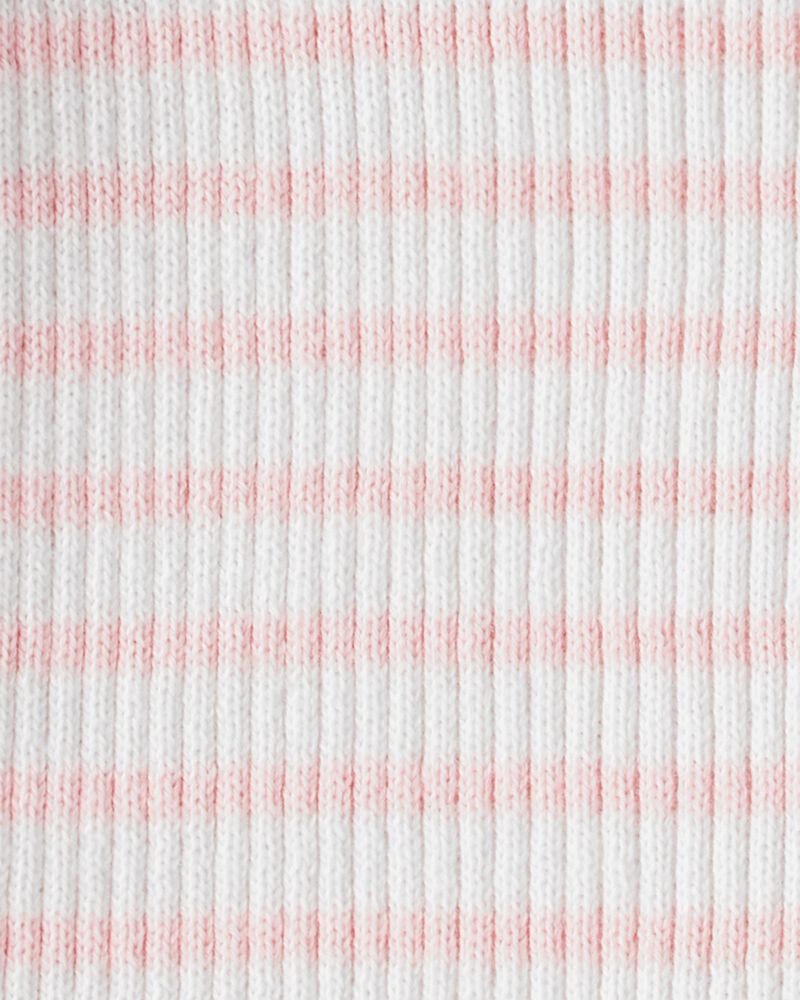 Girls 2-Piece Short-Sleeve Striped Tee & Pleated Ponte Skort Set - Pink/Grey, image 3 of 6 slides