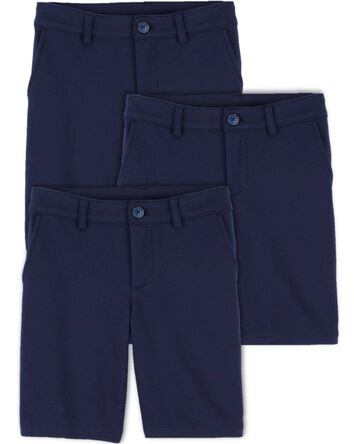Kid 3-Pack Ponte Knit Uniform Shorts, 