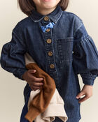 Toddler Girl Puff-Sleeve Denim Dress - Blue, image 6 of 8 slides