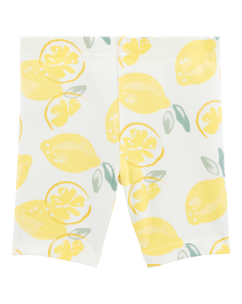 Baby Girl Lemon Print Bike Shorts - Multi, 