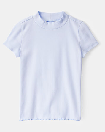 Kid Mock Neck Ribbed Tee - Blue, 