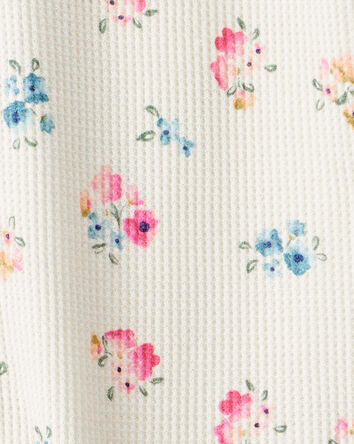 Toddler Girl Floral Cotton Long-Sleeve Snug Fit 1-Piece Pajamas - White, 