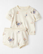 Baby Girl 2-Piece Organic Cotton Floral-Print Sweater Set, image 1 of 5 slides