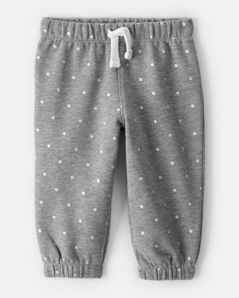 Baby Girl 2-Piece DayDream Fleece Polka Dot Sweatshirt & Pant Set - Grey, image 4 of 6 slides