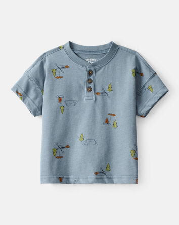 Baby Boy Camping Short-Sleeve Tee - Blue, 