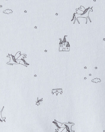 Baby Girl Unicorn Print Long-Sleeve Top - Blue, 