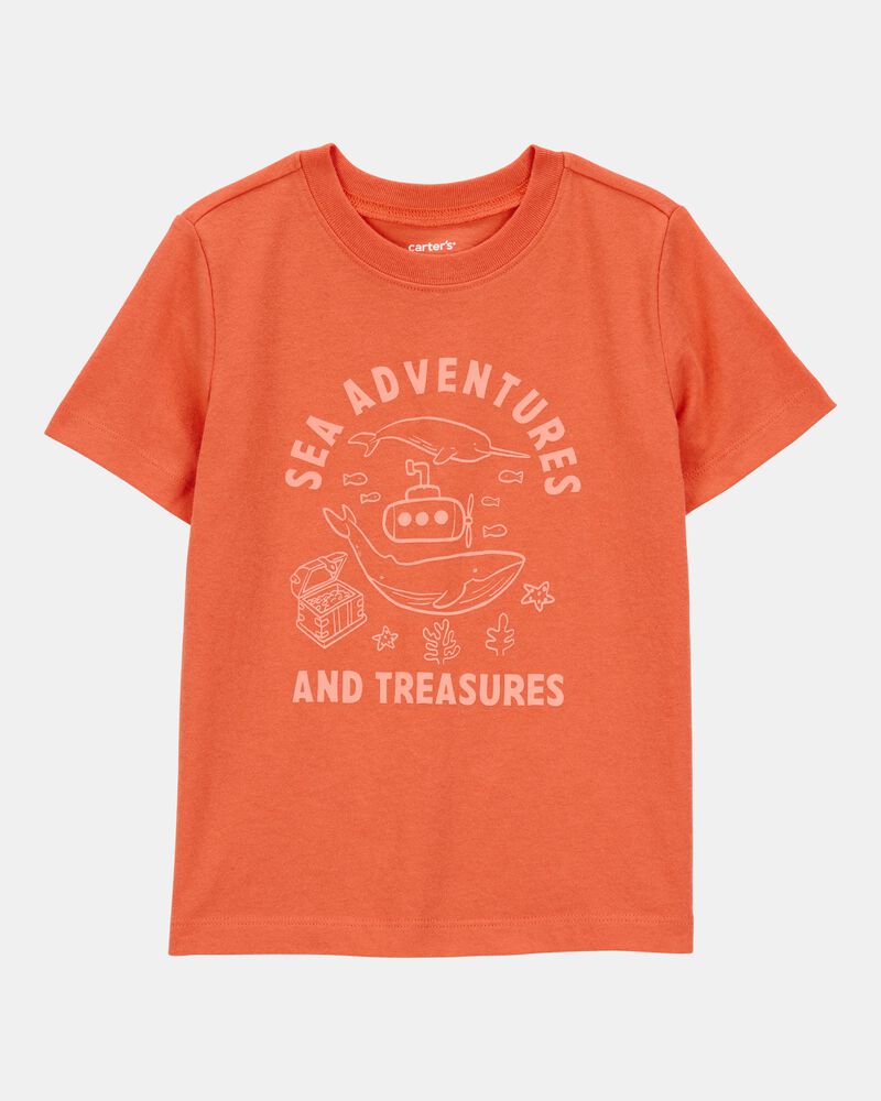 Toddler Boy Sea Adventures Short-Sleeve Graphic Tee - Orange, image 1 of 3 slides