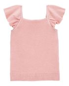 Toddler Girl Flutter-Sleeve Rib Tank - Pink, image 1 of 3 slides
