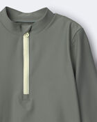 Toddler Half-Zip Long-Sleeve Rashguard - Olive, image 6 of 6 slides