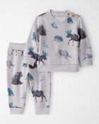 Baby Boy Midnight Forest Print Fleece Set Made with Organic Cotton, image 1 of 4 slides