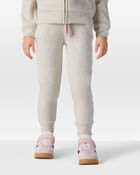 Toddler Girl 2-Piece OshKosh Logo Fleece Jacket & Joggers Set - Cream, Pink, image 7 of 8 slides