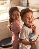 Toddler 2-Piece Camp Snooze Loose Fit Pajamas - Navy/White, image 4 of 5 slides