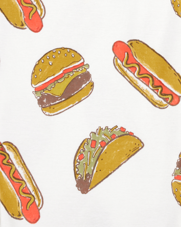 Toddler Boy 2-Piece Food Print 100% Snug Fit Cotton Pajamas - Ivory, 