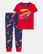 Toddler Boy Cars Snug Fit Cotton 2-Piece Pajamas - Red, image 1 of 3 slides