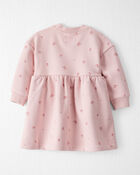 Baby Girl French Terry Dress Made with Organic Cotton in Blush Petals Print, image 2 of 6 slides