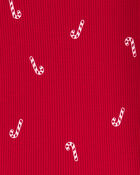 Baby 2-Piece Christmas Candy Cane Thermal Pajamas, image 2 of 3 slides