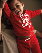 Baby 2-Piece Best Gift Ever Holiday Sweater & Pant Set - Red, image 2 of 6 slides