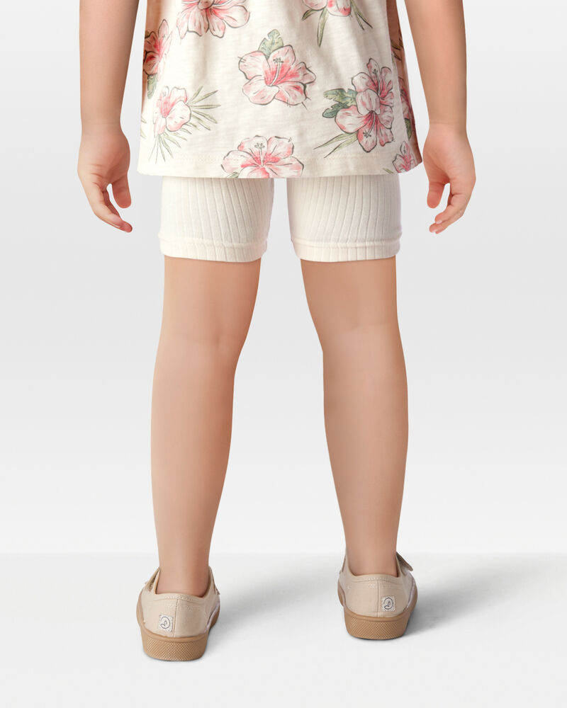 Toddler Girl 2-Pack Organic Cotton Ribbed Pedal Shorts, image 7 of 9 slides