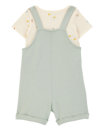 Baby Boy 2-Piece Tee & Bunny Shortall Set - Green, 