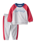 Toddler Boy 2-Piece Pullover Sweatshirt & French Terry Joggers Set - Heather/Red, image 1 of 10 slides