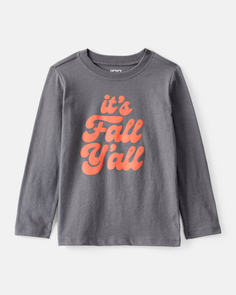 Toddler Boy Its Fall Yall Long-Sleeve Graphic Tee - Grey, image 1 of 3 slides