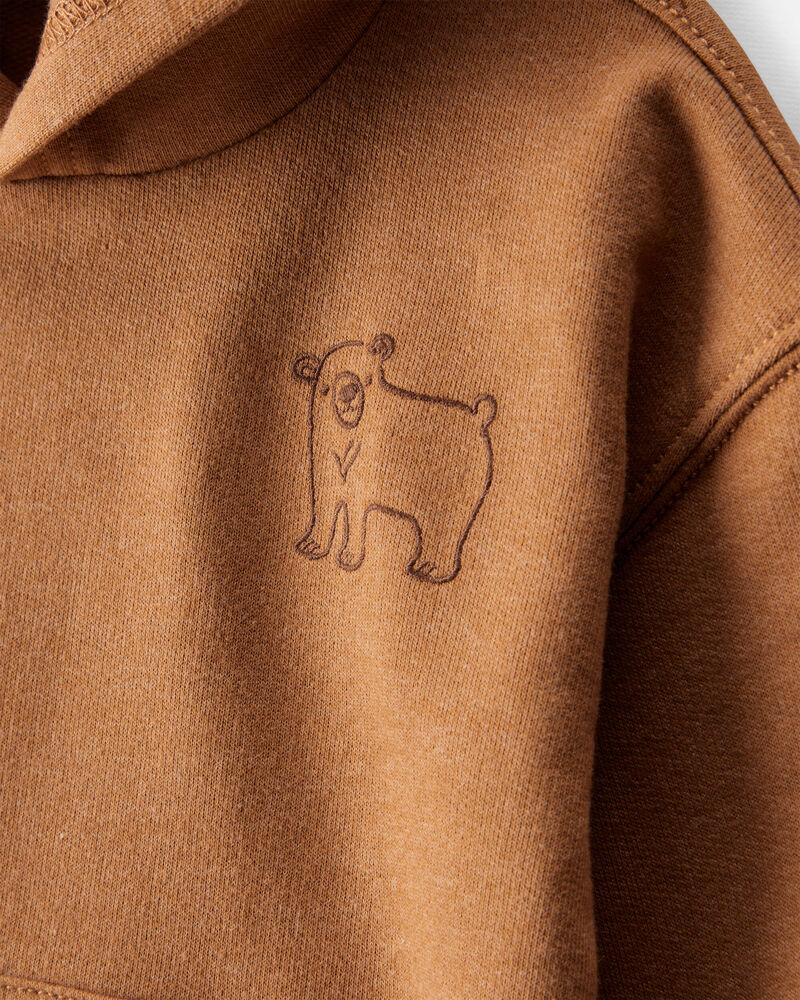 Baby Boy DayDream Fleece Bear Print Long-Sleeve Tee & Pant Set - Brown, image 3 of 6 slides