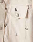 Toddler Boy Western Print Cotton Long-Sleeve Button-Down Shirt - Ivory, image 2 of 4 slides