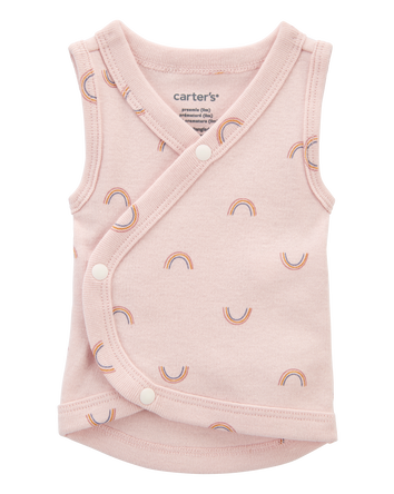 Baby Girl Preemie Rainbow Cotton Tank - Pink, 