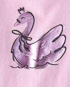 Baby Girl Metallic Swan Long-Sleeve Graphic Tee - Pink, image 2 of 3 slides
