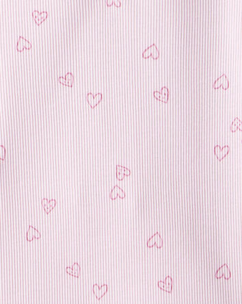 Toddler Girl 2-Pack Heart Print Cotton Long-Sleeve Top - Green/Pink, 