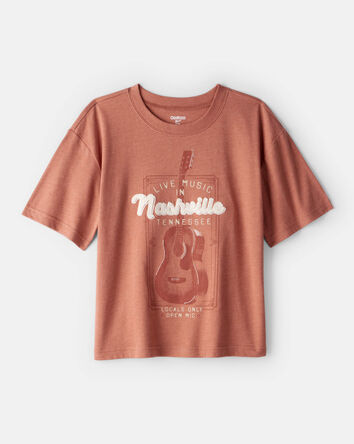 Boys Nashville Music Short-Sleeve Graphic Tee - Brown, 