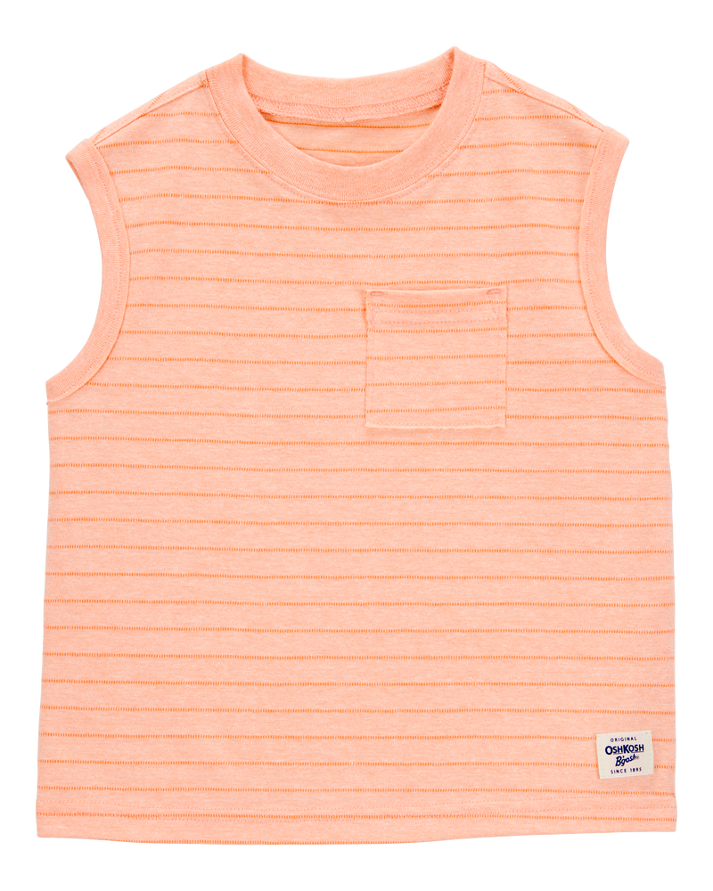 Toddler Striped Textured Tank - Orange, image 1 of 3 slides