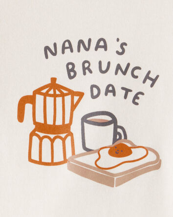 Baby Nana's Brunch Date Long-Sleeve Graphic Bodysuit - Cream, 