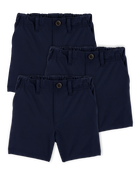 Toddler 3-Pack Active Pull-On Uniform Shorts - Navy, image 1 of 8 slides