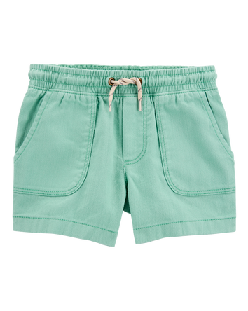 Toddler Pull-On Twill Shorts - Turquoise, 