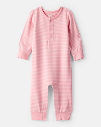 Baby Girl PurelySoft Long-Sleeve Jumpsuit - Pink, 