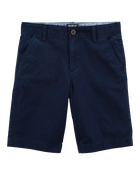 Boys Stretch Chino Uniform Shorts - Navy, image 1 of 4 slides