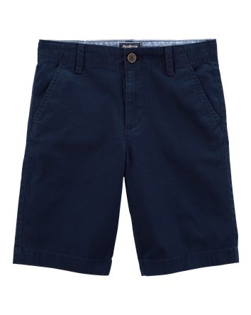 Boys Stretch Chino Uniform Shorts - Navy, 