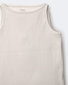 Toddler Girl Ribbed Playtime Tank Top - Cream, image 6 of 6 slides