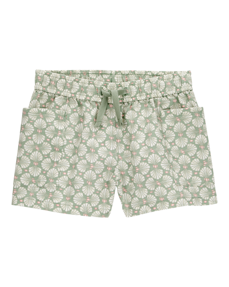 Toddler Tropical Print Drawstring Shorts - Green, image 1 of 7 slides