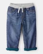 Toddler Boy Lined Medium Wash Straight Jeans, image 1 of 4 slides