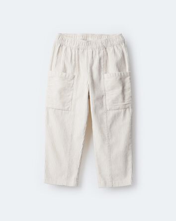Toddler Boy Corduroy Pocket Pant - Cream, 
