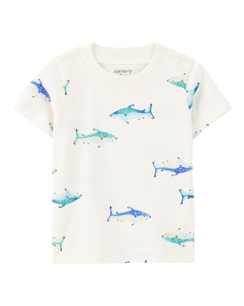 Baby Boy 2-Piece Shark Tee & Shortall Set - Grey, 