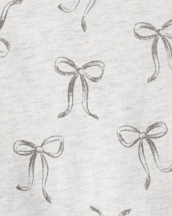 Baby Girl Bow Print Long-Sleeve Peplum Top, 