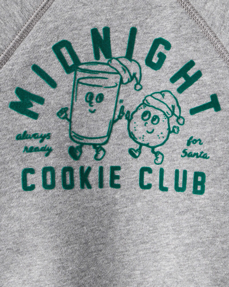 Baby Boy DayDream Fleece Midnight Cookie Club Long-Sleeve Pullover Sweatshirt - Grey, image 3 of 4 slides