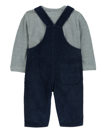 Baby 2-Piece Striped Tee & Corduroy Overall Set, 
