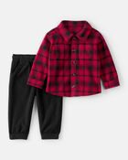 Baby Boy 2-Piece Plaid Shirt and Pants Set, image 1 of 4 slides