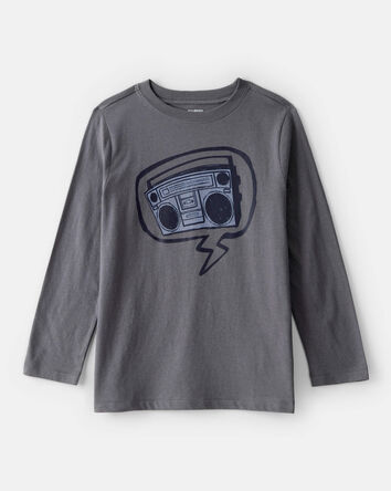 Boys Radio Long-Sleeve Graphic Tee - Grey, 