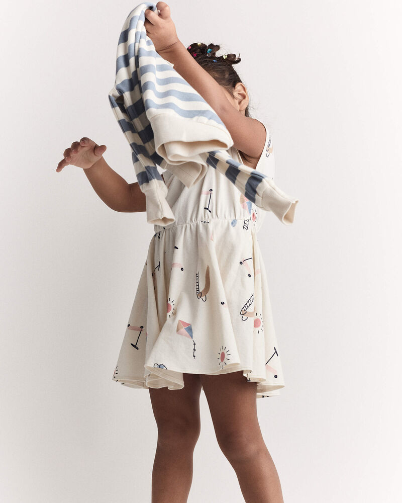 Toddler Girl Avenue Twirl&trade; Dress in Park Day Print - Cream, image 6 of 8 slides