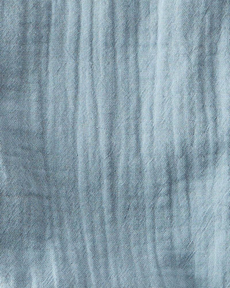Baby Organic Cotton Gauze Overalls in Blue Creek, image 4 of 5 slides